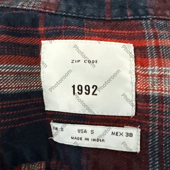 Zip Code 1992 Small Red & Blue Plaid Button Down Long Sleeve Shirt - Picture 6 of 6